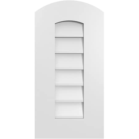 Ekena Millwork Arch Top Surface Mount PVC Gable Vent: Functional, w/ 3-1/2"W x 1"P Standard Frame, 12"W x 24"H GVPAR12X2401SF